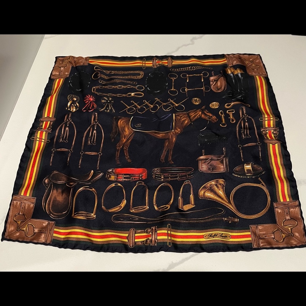 Ralph Lauren Equestrian Silk Pocket Square